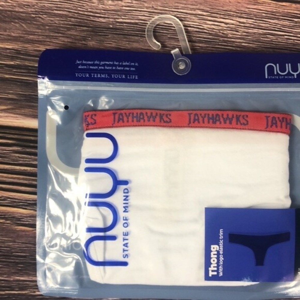 NUYU‎ KU Kansas University Jayhawks Blue White Red NEW Thongs - Size Medium
